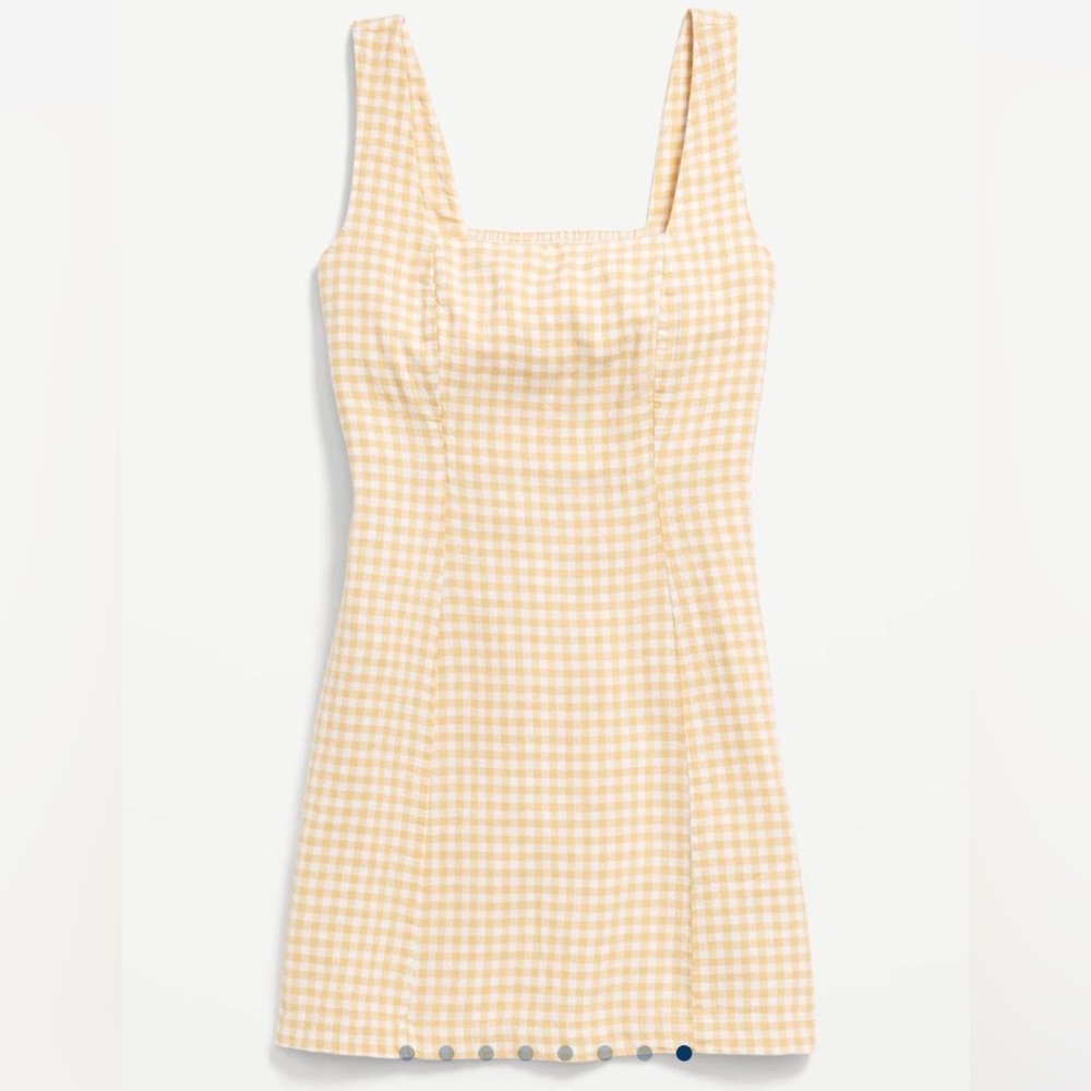 Yellow Gingham Sleeveless Dress